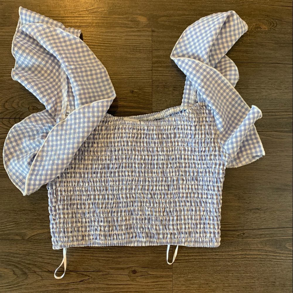 Blue gingham top
